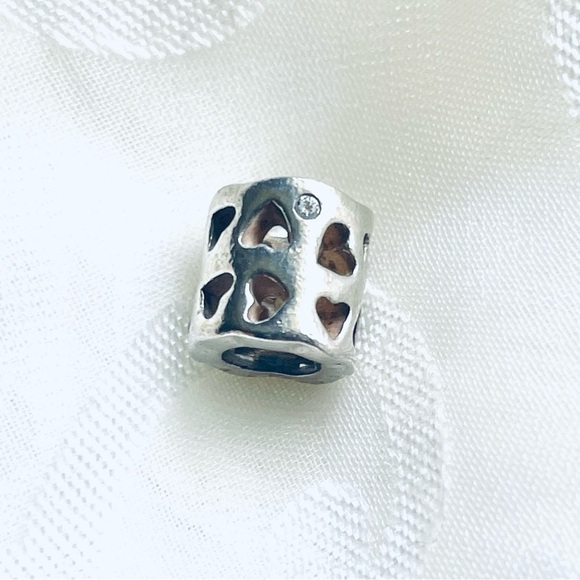 Authentic Pandora ALE Sterling Silver CZ Tunnel Of Love Charm - Picture 1 of 9